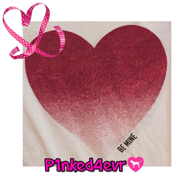 VS PINK Valentines Baseball Tee Glittered ❤️ - Picture 3 of 4
